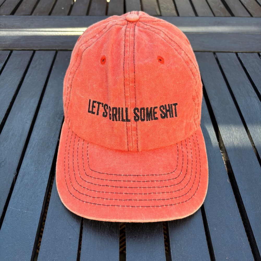 Primitives By Kathy Baseball Cap Unisex OS Orange Excellent Lets Grill Some
